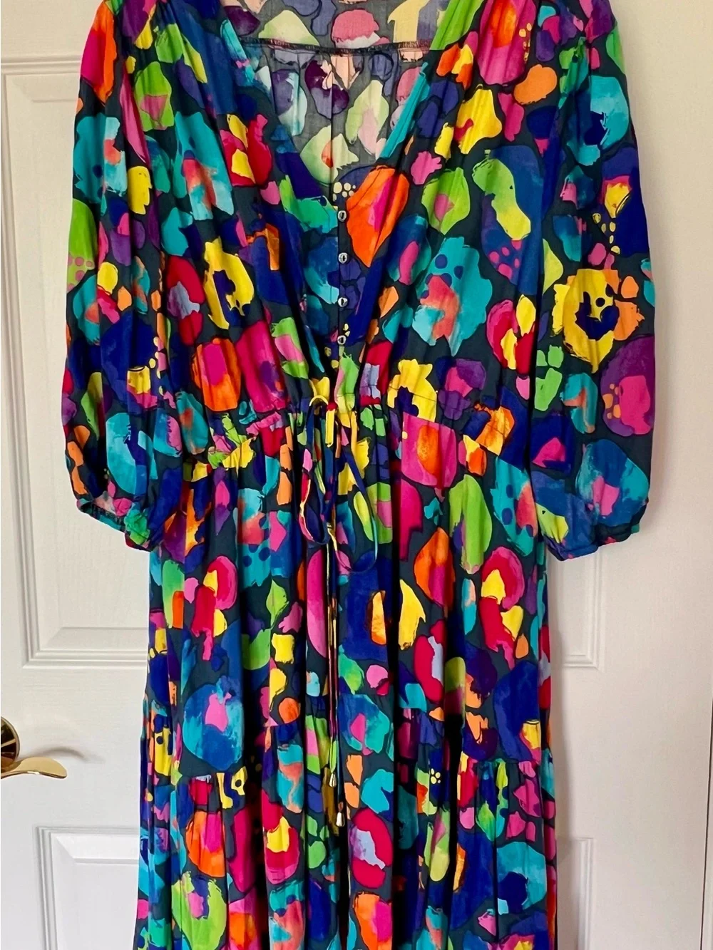 Vibrant Multicolor Knee-length Dress - Women - Picture 1 of 3